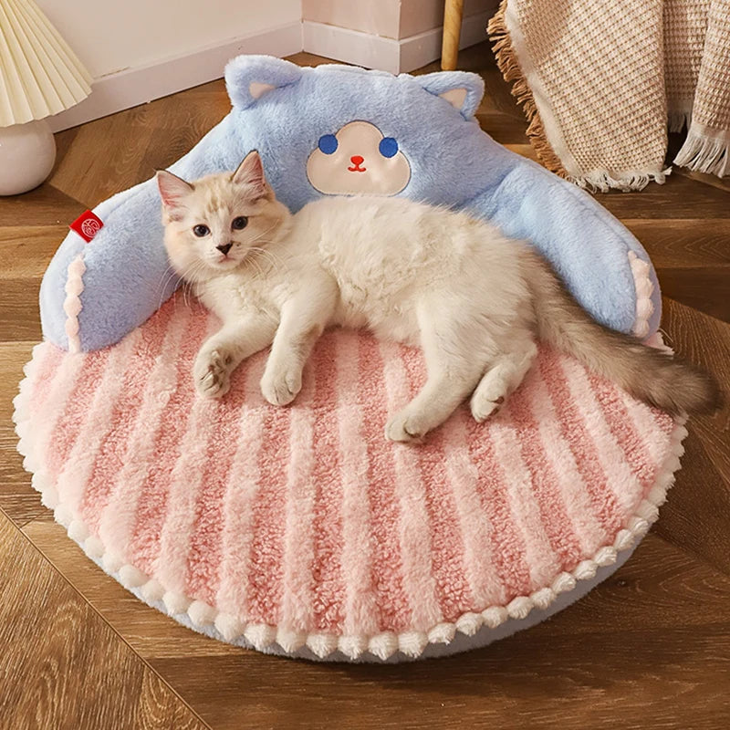 HOOPET Winter Cat Bed Cushion - Removable Pet Sleeping Pad