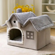 Foldable Pet House Bed - Warm Dog and Cat Cave Sofa