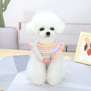 Ruffle Striped Pet Dress Vest - Sweet Spring Party Outfit