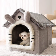 Foldable Pet House Bed - Warm Dog and Cat Cave Sofa