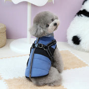Adjustable Waterproof Dog Jacket - Padded Reflective Coat with Harness