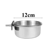 Stainless Steel Clamp Bird Food and Water Cup for Parrots