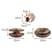 Corrugated Round Cat Scratch Board Toy with Ball Track