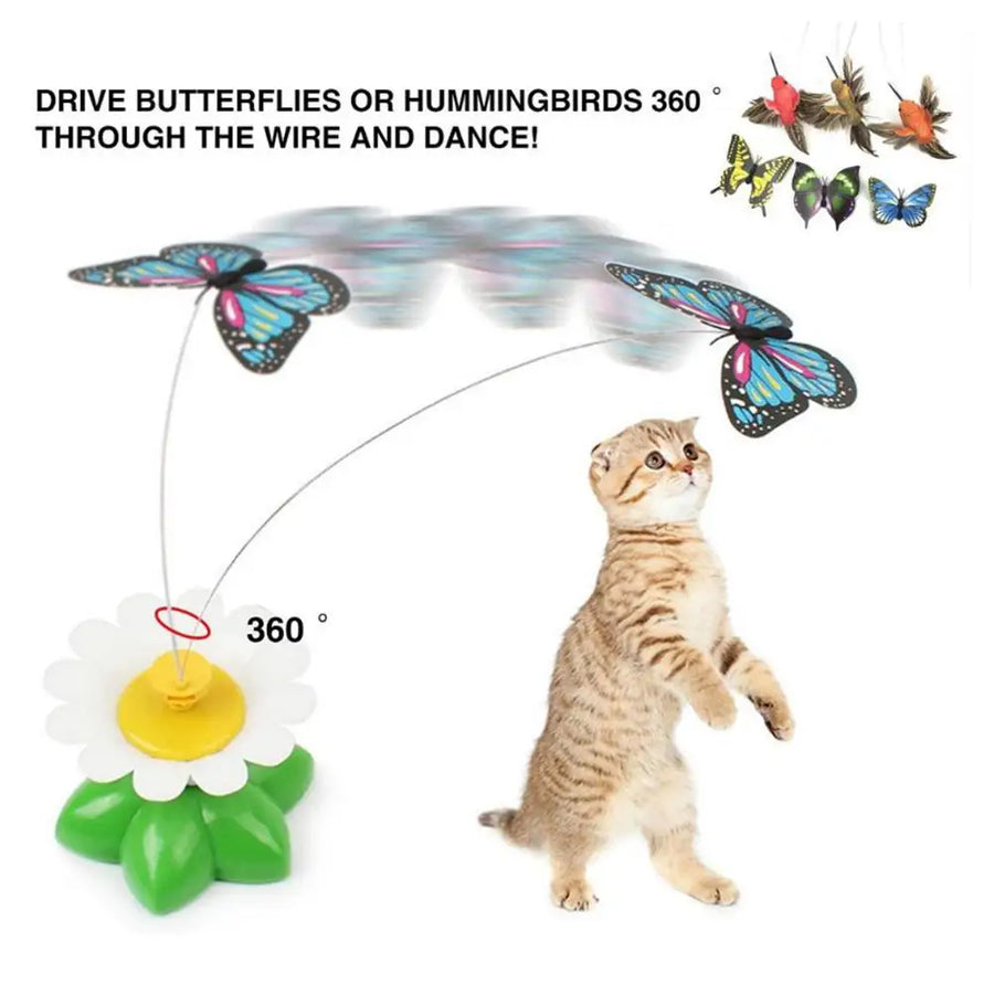 Automatic Rotating Butterfly Cat Toy for Indoor Play