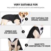 Formal Dog Tuxedo Shirt - Bow Tie Outfit for Weddings & Parties