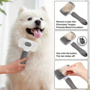 Self-Cleaning Slicker Brush for Dogs and Cats - Hair Removal Grooming Comb