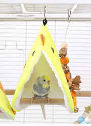 Soft Plush Hanging Parrot Nest Hammock and Cage Hut