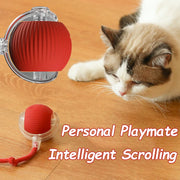 Rechargeable Rolling Ball Cat Toy with Faux Tail