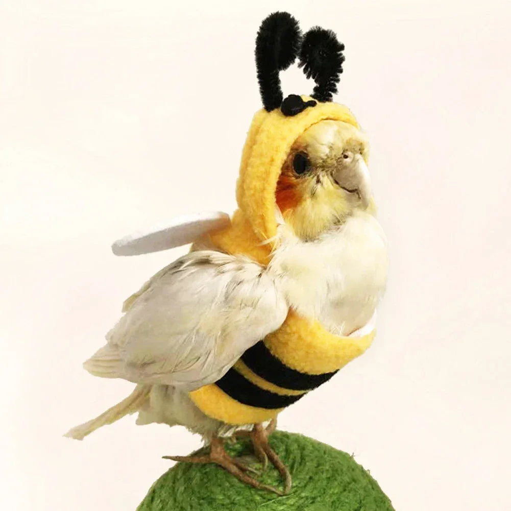 Bee Costume Flying Suit Hoodie for Pet Birds