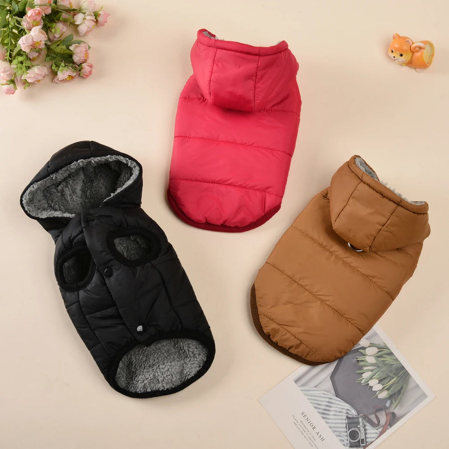 Hooded Fleece Cat Coat - Windproof Winter Pet Jacket