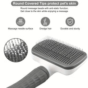 Self-Cleaning Slicker Brush for Dogs and Cats - Hair Removal Grooming Comb