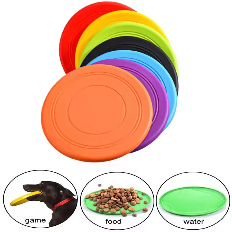 Chewable Rubber Dog Frisbee - Tear-Resistant Fetch Training Disc