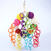 Parrot Biting and Foraging Toy Set with Colorful Tubes