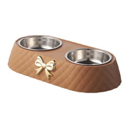 Bowtie Double Food and Water Bowl for Dogs and Cats