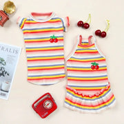 Ruffle Striped Pet Dress Vest - Sweet Spring Party Outfit
