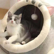 Semi-Closed Cat Nest Bed - Four-Season Cotton Pet House