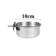 Stainless Steel Clamp Bird Food and Water Cup for Parrots