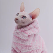 Double-Sided Fluffy Cat Jacket - Warm Sphynx Winter Coat