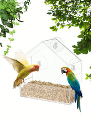 Clear Acrylic Window Bird Feeder with Suction Cups