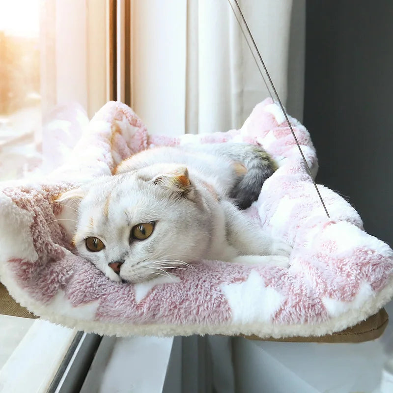 Window Cat Hammock Bed - Washable Suction Shelf Seat