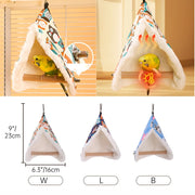 Soft Plush Hanging Parrot Nest Hammock and Cage Hut