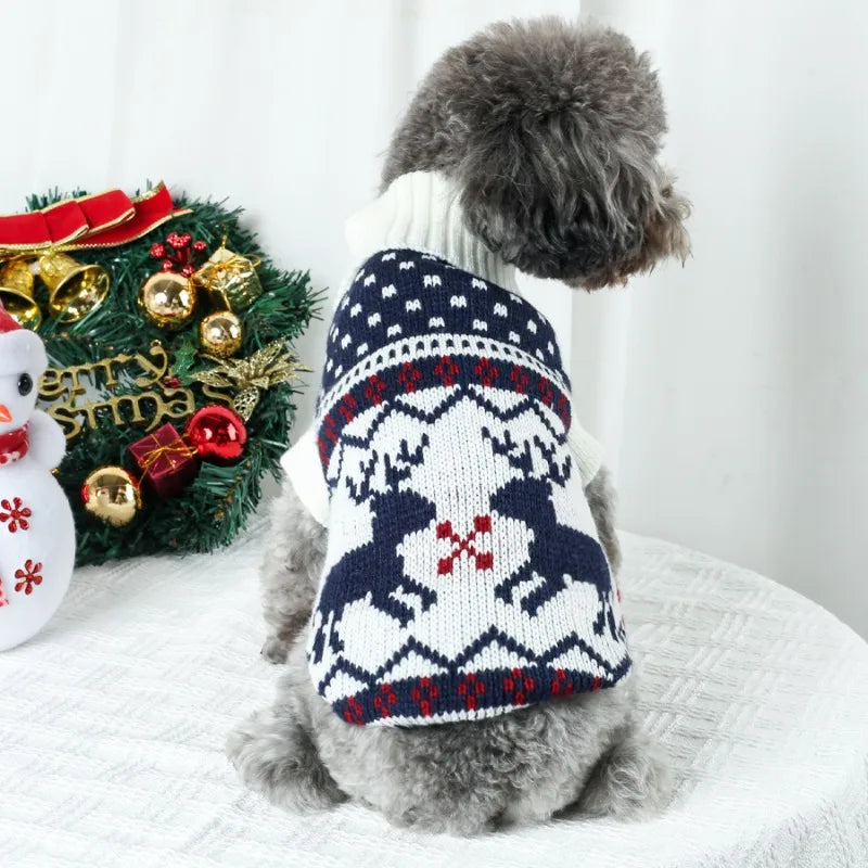 Christmas Knit Dog Sweater - Festive Winter Outfit for Small & Medium Pets