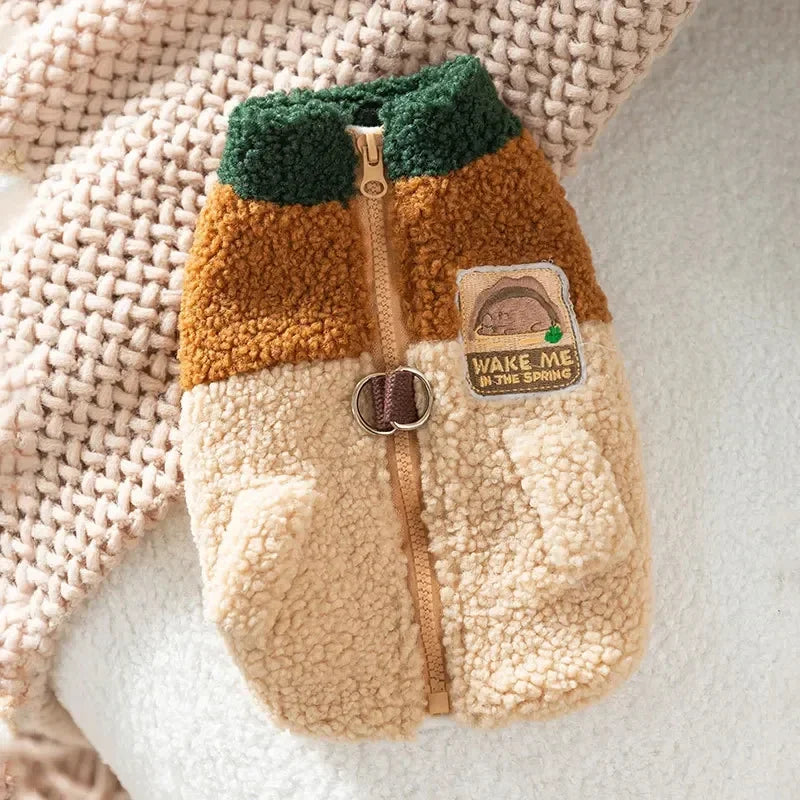 Brown Two-Legged Dog Cardigan Jacket - Warm Winter Pet Coat S-XXL