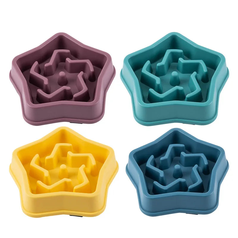 Non-Slip Round Slow Feeder Bowl for Dogs and Cats