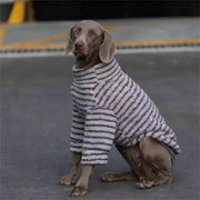Striped Fleece Dog Turtleneck Sweater - Winter Pullover for Medium & Large Dogs