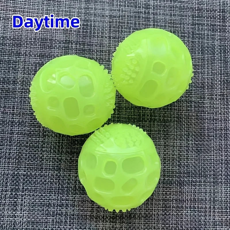 Glow-in-the-Dark TPR Squeaky Chew Ball for Dogs