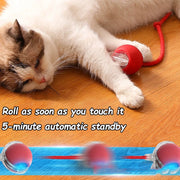 Rechargeable Rolling Ball Cat Toy with Faux Tail